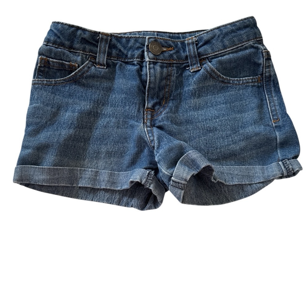 Cherokee Medium Girls’ Cuffed Denim Shorts -‎ Classic Blue Wash - Size 7/8